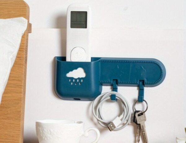 Multipurpose Plastic mobile & Remote Holder With 2 HooK