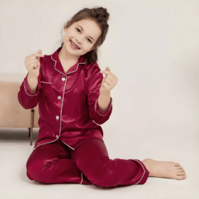 Kids Silk Night Suit Set – Premium Imported Silk Pajama Shirt & Trouser