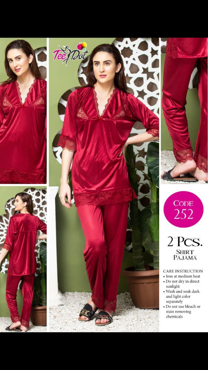 Premium Silk Jersey Knit 2 Piece Nightwear Set for Women - Image 4
