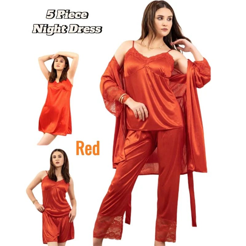 5 Piece Nightwear Set | New Net Style Luxury Sleepwear for Women | - Image 3