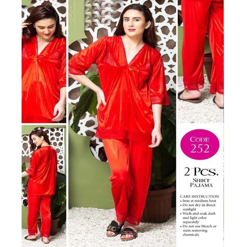 Premium Silk Jersey Knit 2 Piece Nightwear Set for Women - Image 3