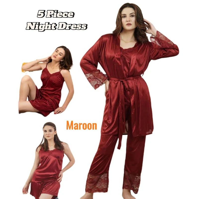 5 Piece Nightwear Set | New Net Style Luxury Sleepwear for Women | - Image 2