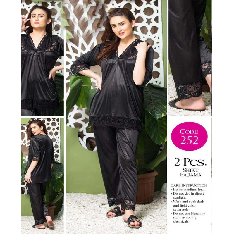 Premium Silk Jersey Knit 2 Piece Nightwear Set for Women - Image 2